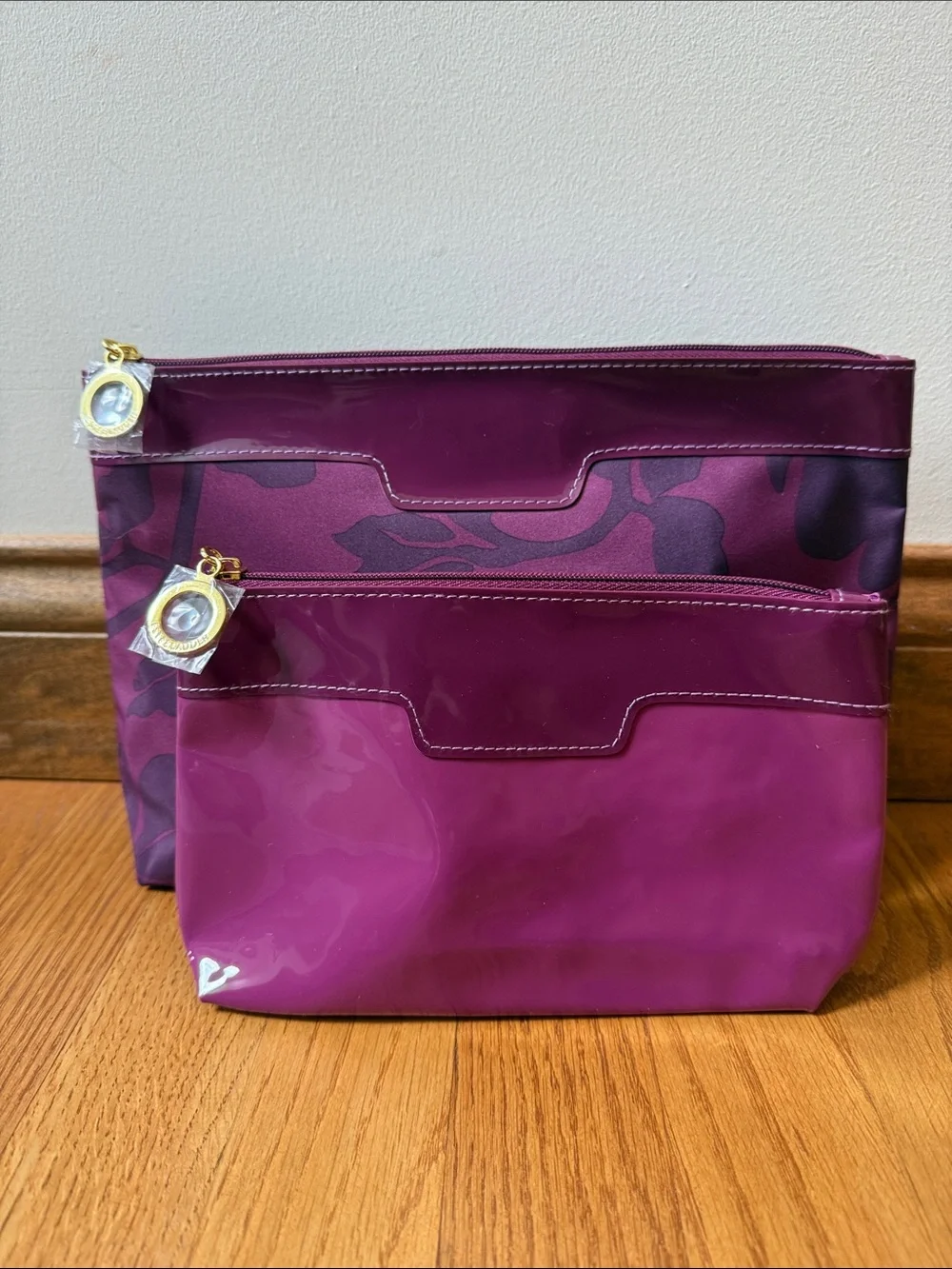 NEW Estée Lauder Make Up Bag Set Purple Floral Vacation Cruise Travel Toiletries